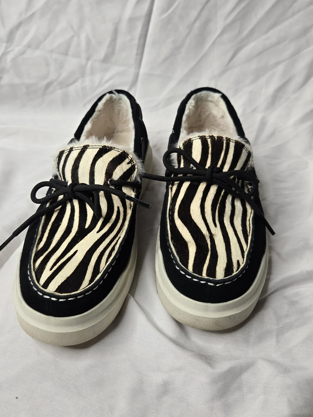 Cole Haan GrandSeries Women's Zebra Fur Lined Boat Shoes 8.5B